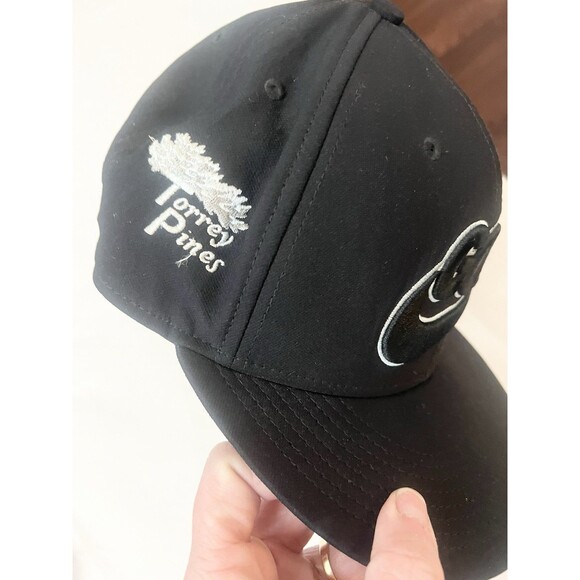 Nike Aerobill Dri-Fit Golf Hat Snapback Adjustable Black Torrey Pines Swoosh - Picture 2 of 4